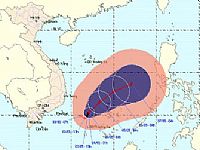 Hướng đi của bão số 1.
